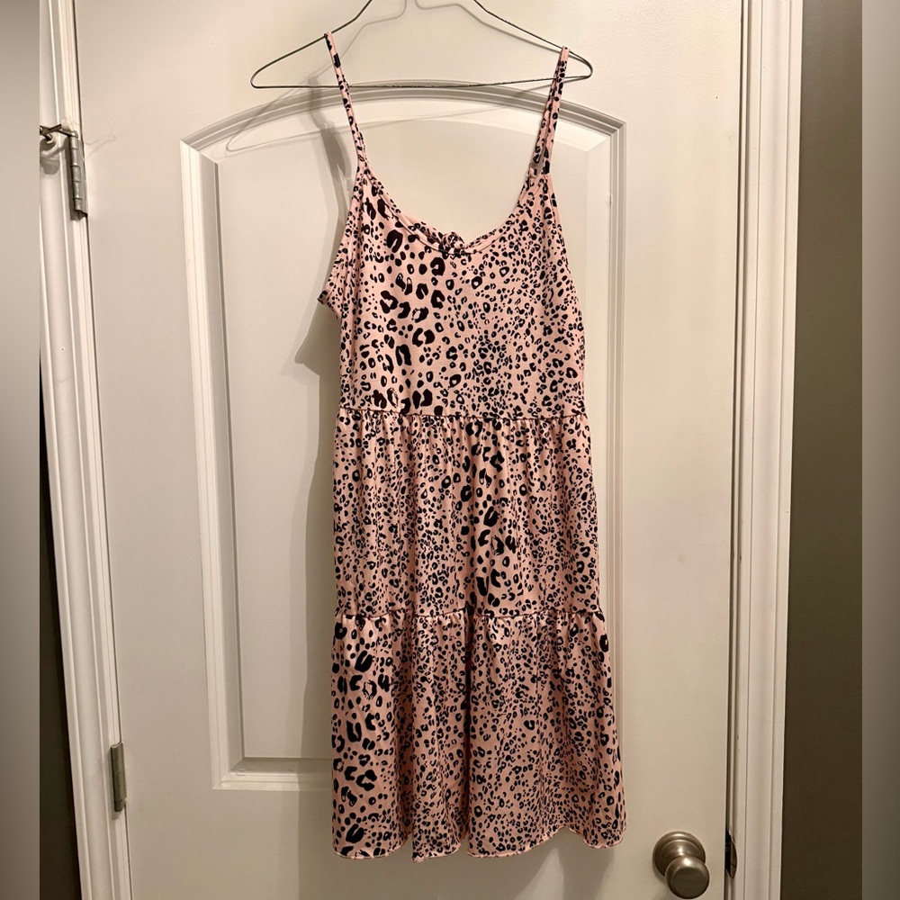 NWOT SHEIN Lune Leopard print Cami dress size large